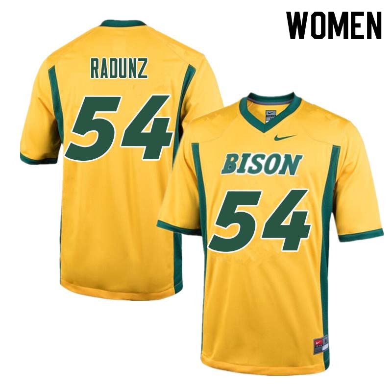 Women #54 Dillon Radunz North Dakota State Bison College Football Jerseys Sale-Yellow